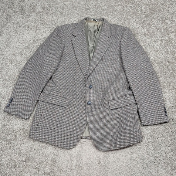 Wentworth Other - Wentworth Mens Grey Brown Houndstooth Two Button Blazer Sport Coat Jacket